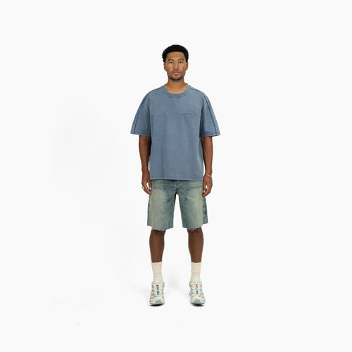 PREMIUM WASHED POCKET TEE - BLUE