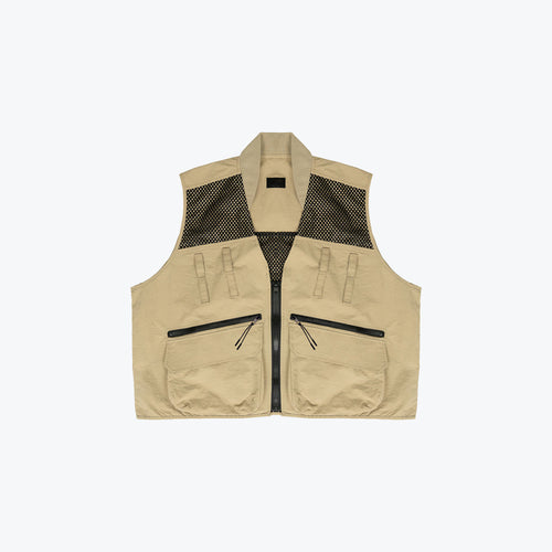 NYLON UTILITY CARGO VEST - SAND