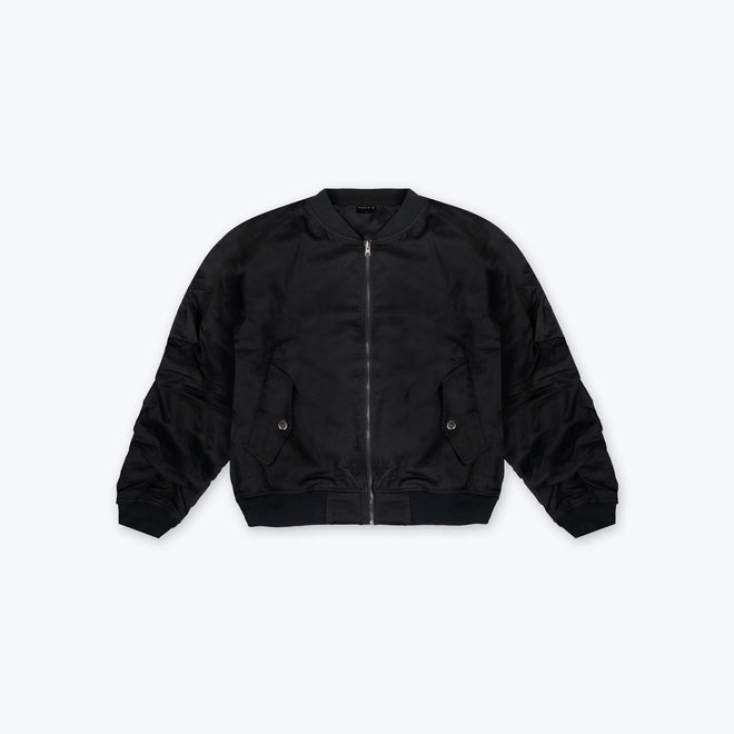 BOMBER FLIGHT JACKET - BLACK