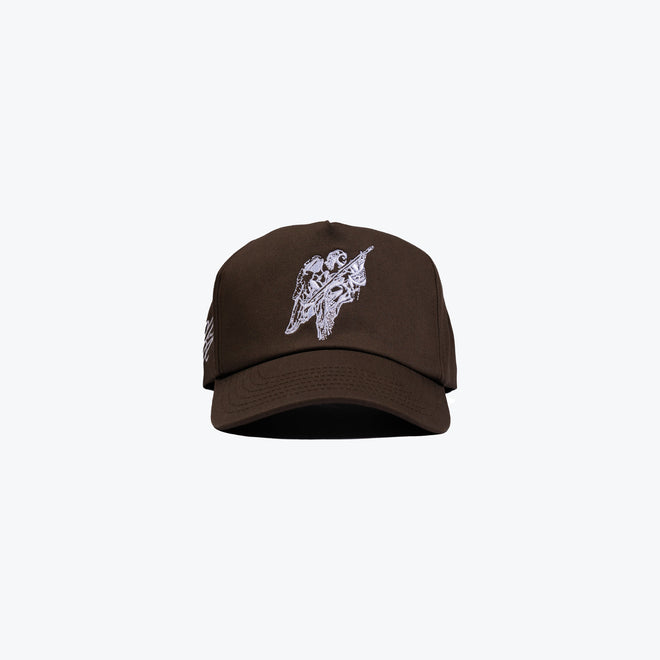 UNSTRUCTURED 5 PANEL ANGEL HAT - BROWN