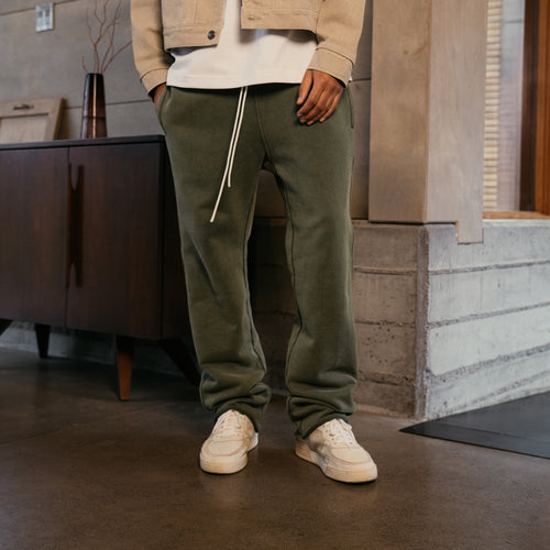 RELAXED DRAPE SWEATPANT - FOREST IVY GREEN
