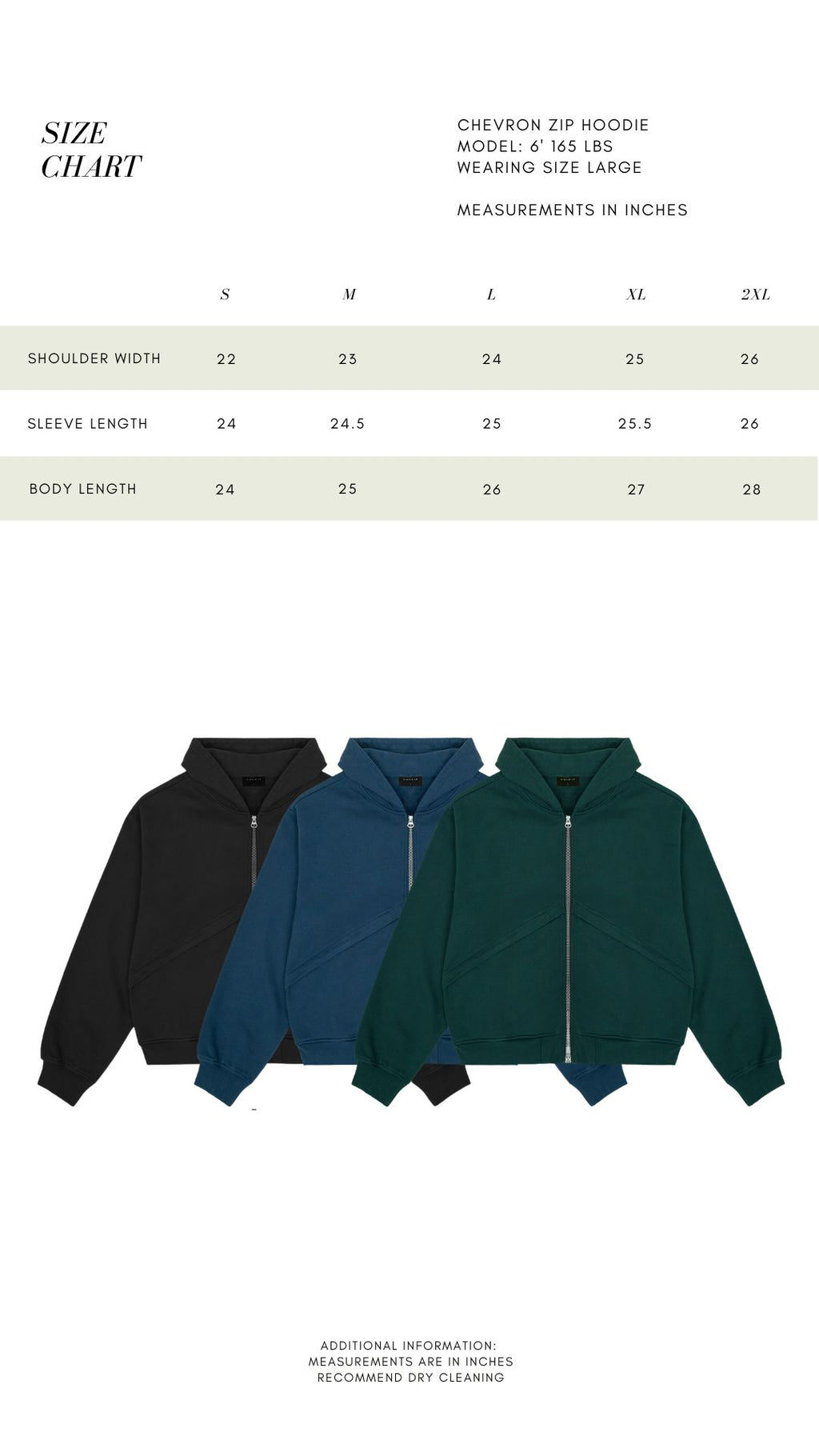 CHEVRON ZIP HOODIE - BLUE