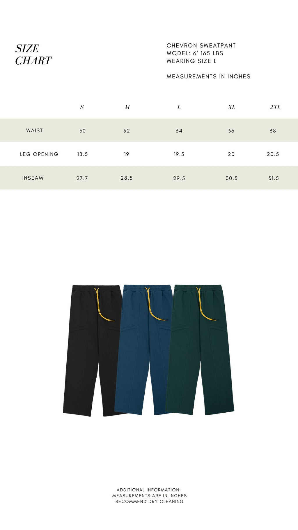 CHEVRON SWEATPANTS - FOREST GREEN