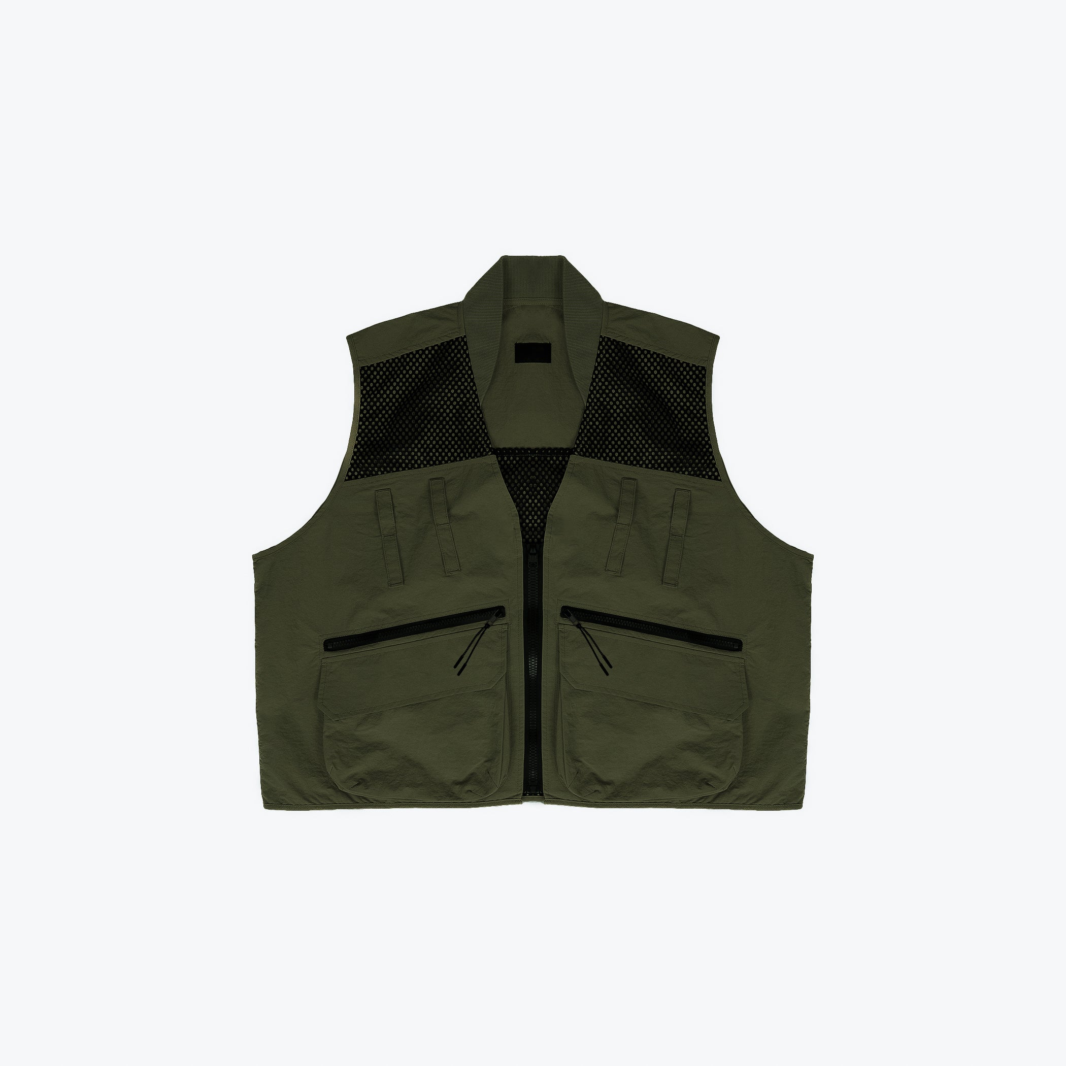 NYLON UTILITY CARGO VEST - FOREST GREEN