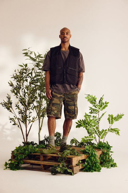 WASHED CAMO CARGO SHORT