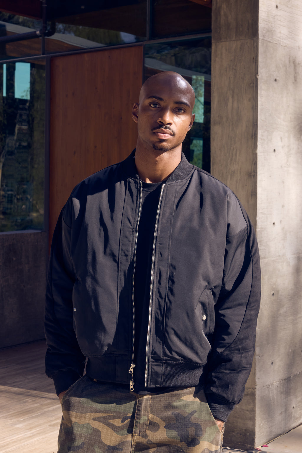 FLIGHT BOMBER JACKET - BLACK