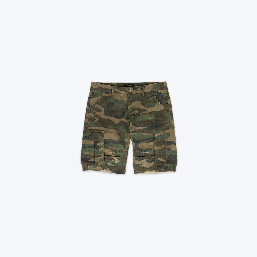 WASHED CAMO CARGO SHORT