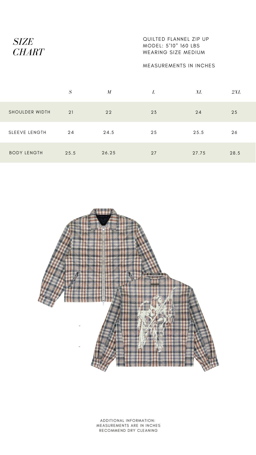 QUILTED ZIP FLANNEL - GREY/BRICK