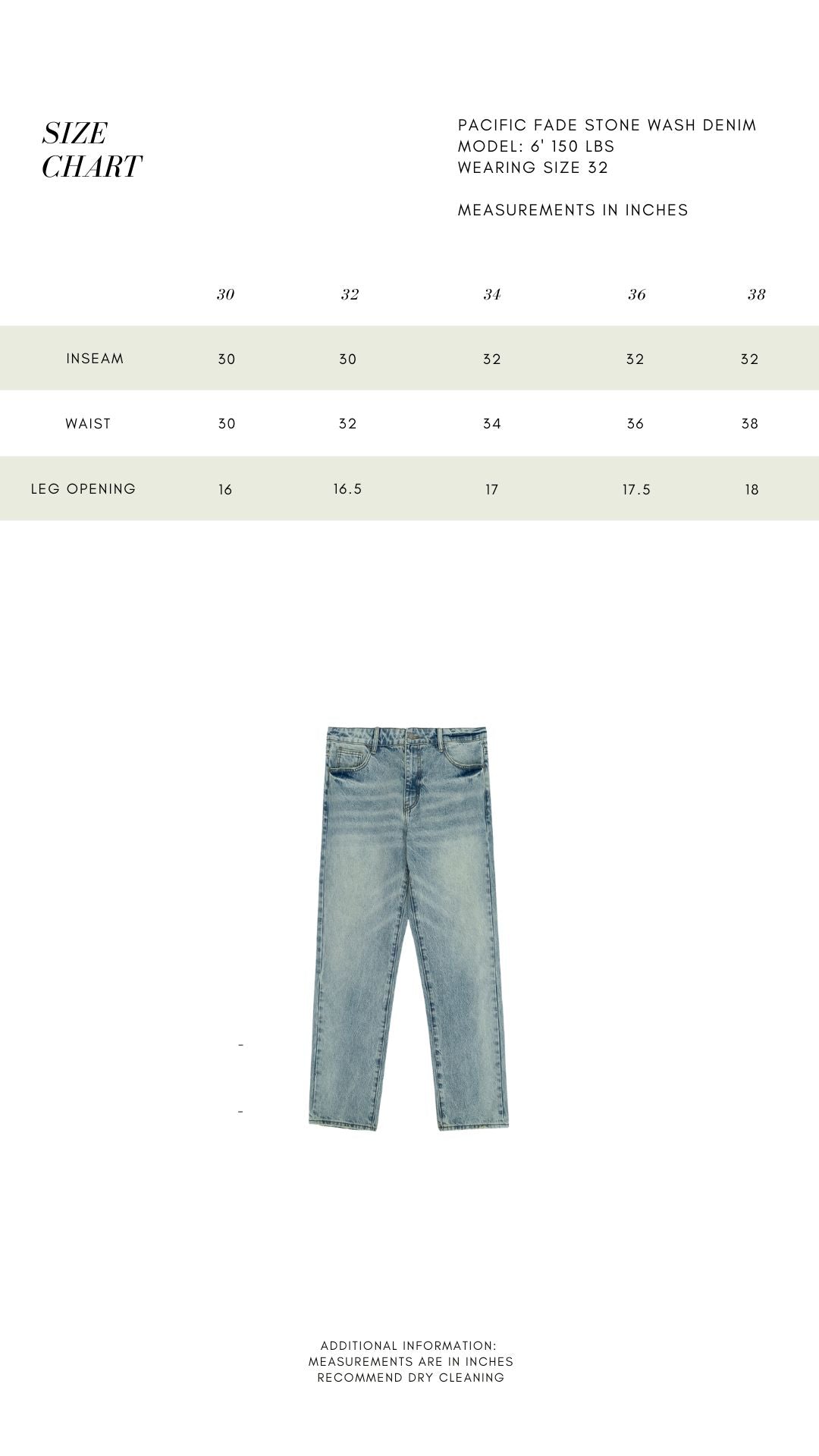 PACIFIC FADE STONE WASH DENIM