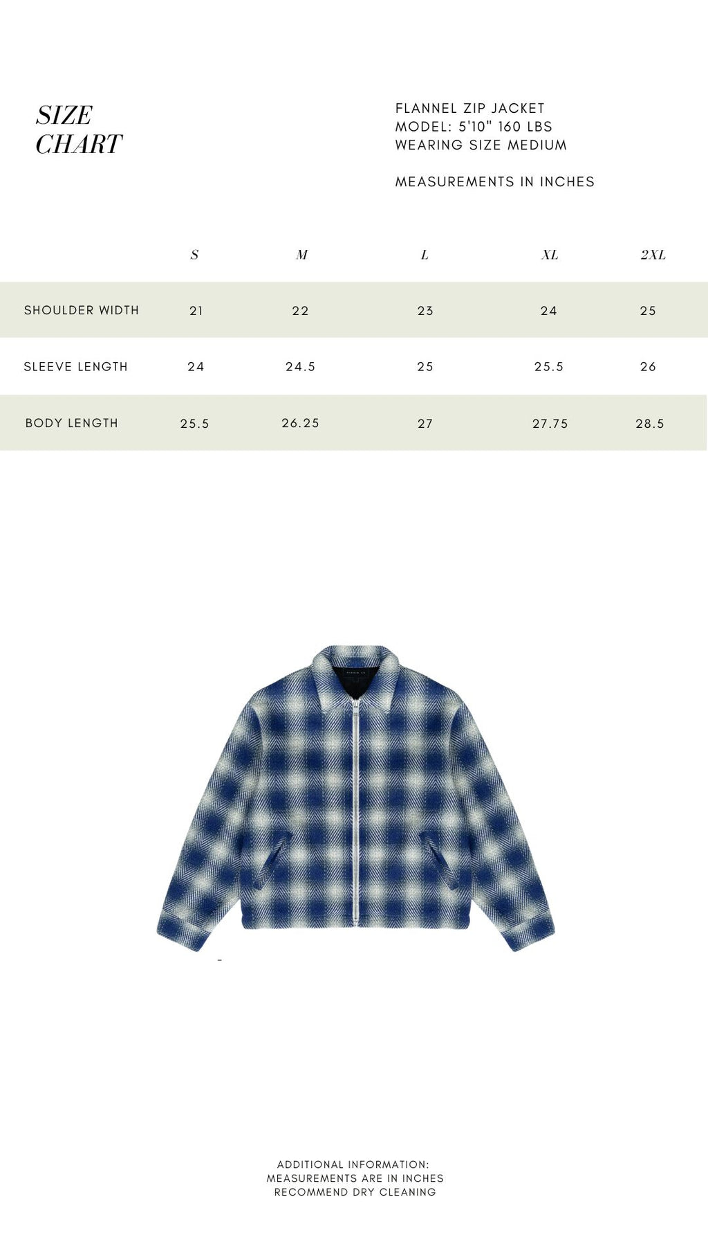 ZIP UP FLANNEL - BLUE