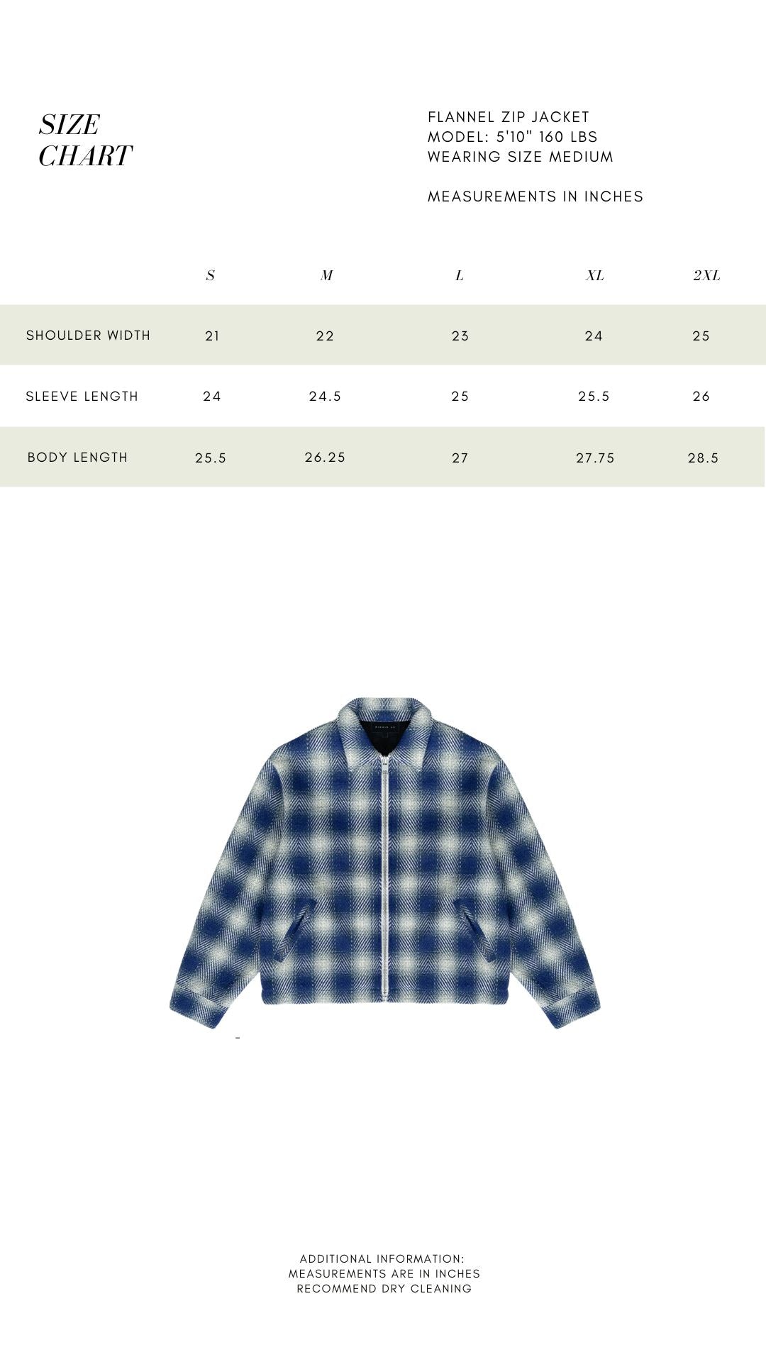 ZIP UP FLANNEL - BLUE