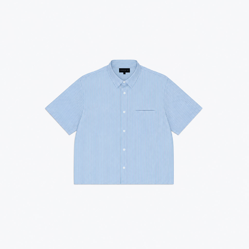 SUMMER DAILY STRIPE SS BUTTON UP