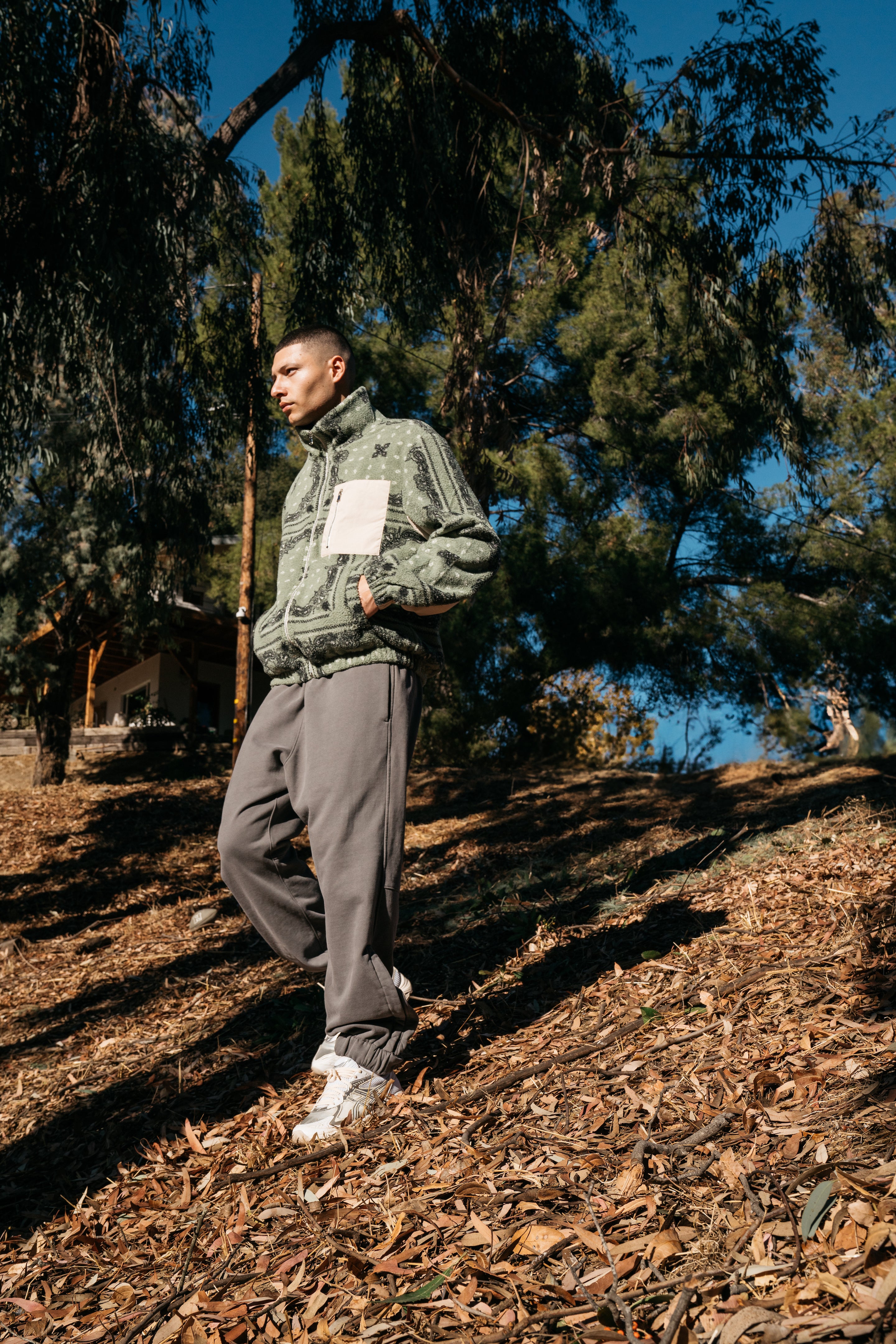 SHERPA PAISLEY JACKET - TEAL