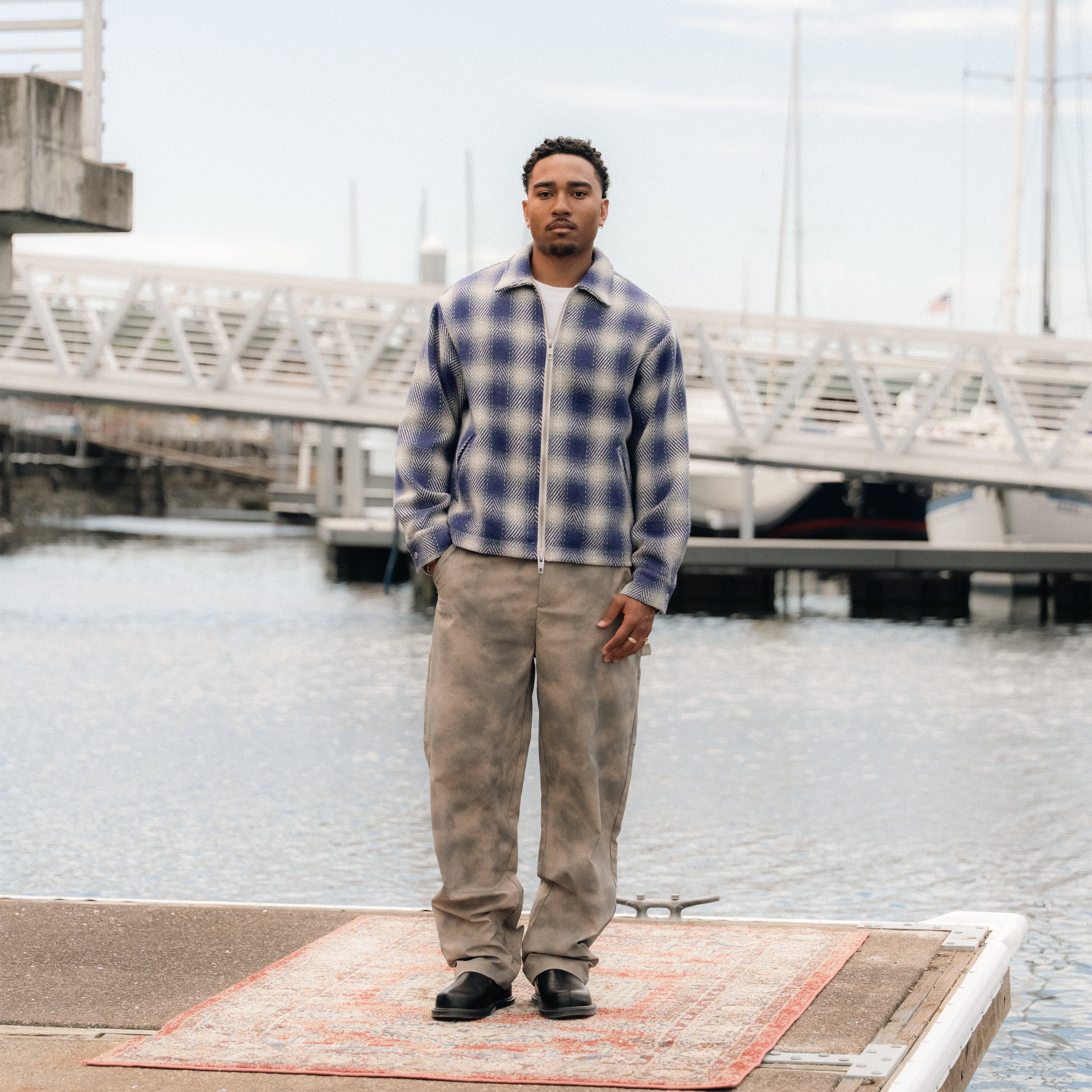 ZIP UP FLANNEL - BLUE – RICHIE LE COLLECTION