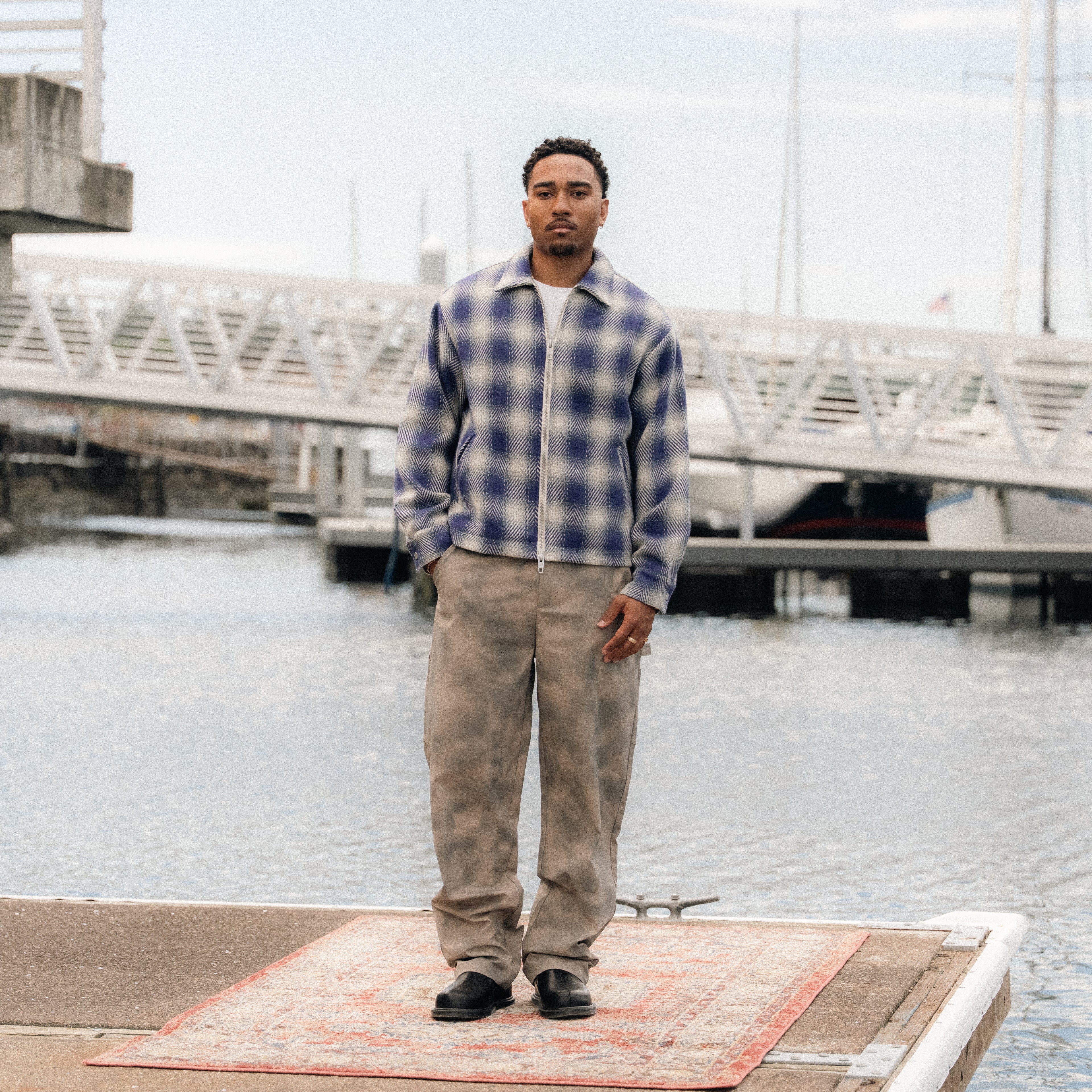 ZIP UP FLANNEL - BLUE