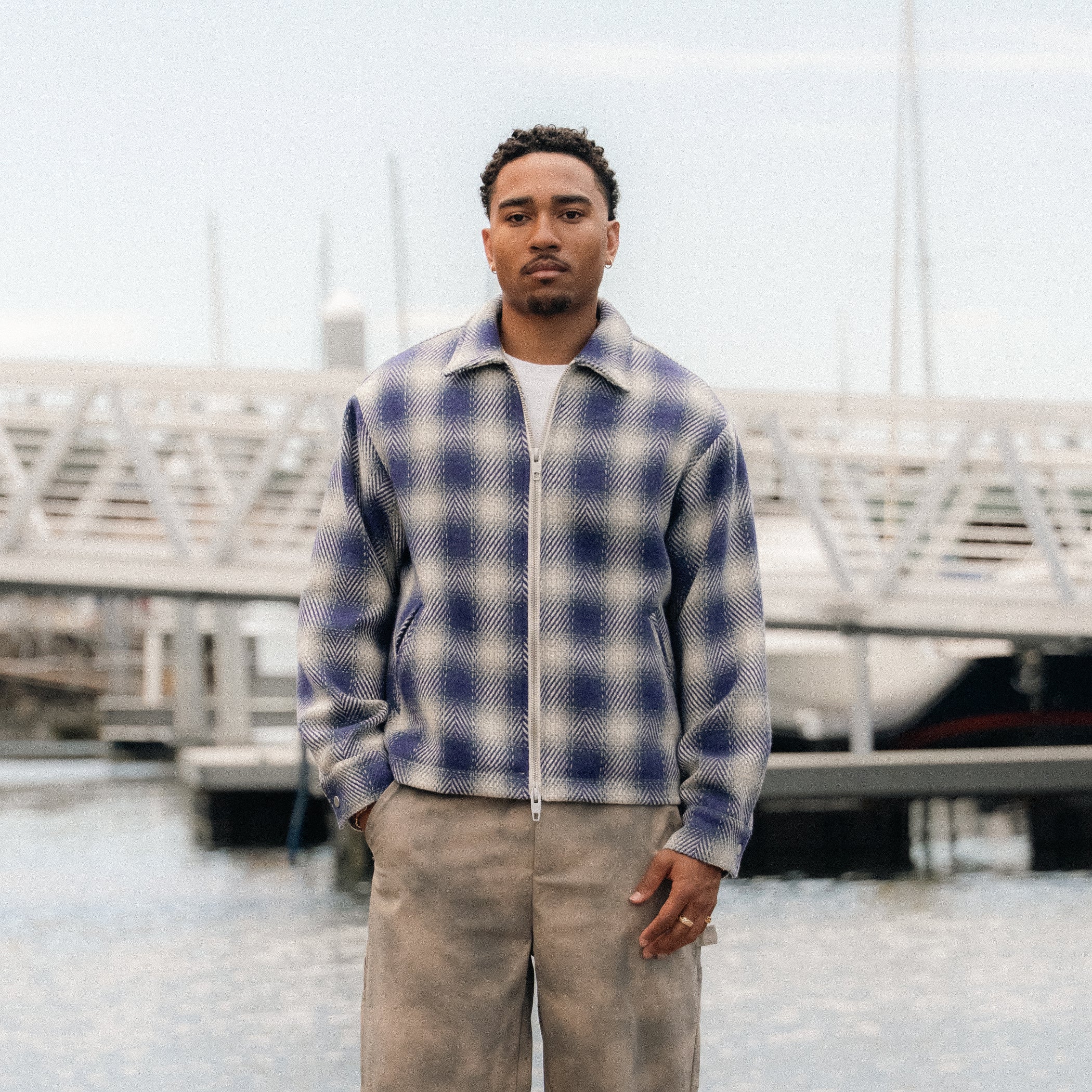 ZIP UP FLANNEL - BLUE