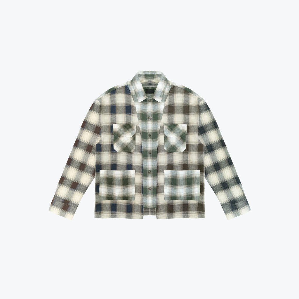 TRI-COLOR VINTAGE FLANNEL - BLACK/SAND/BROWN/SAGE
