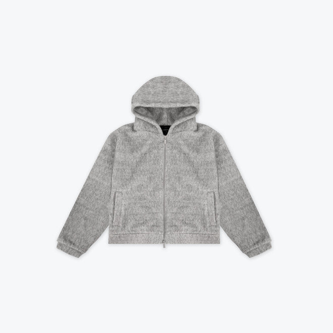 MOHAIR HOODIE - LIGHT GREY