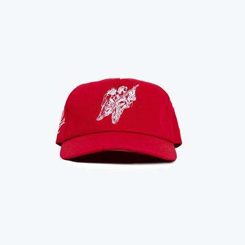 UNSTRUCTURED 5 PANEL ANGEL HAT - RED