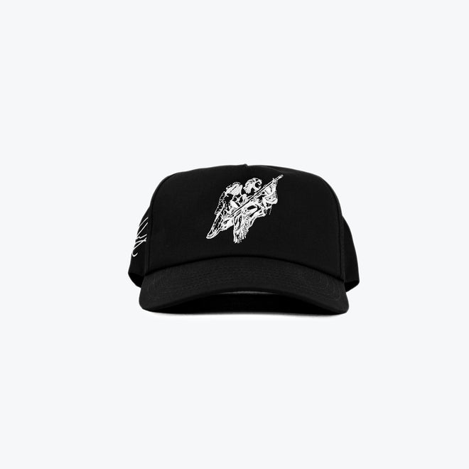 UNSTRUCTURED 5 PANEL ANGEL HAT - BLACK