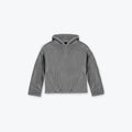 PREMIUM CABLE KNIT HOODIE - SEA GREY