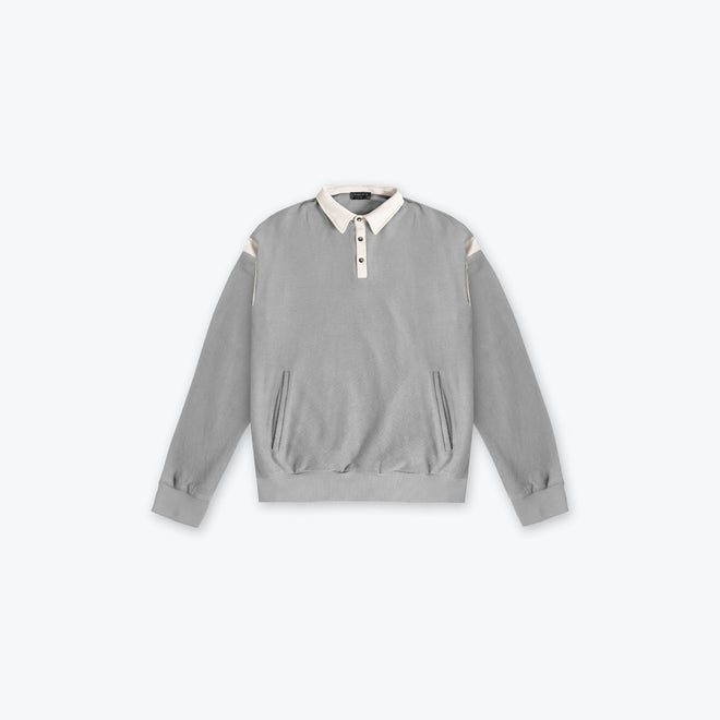 REVERSE WEAVE RUGBY LS - STEEL GREY