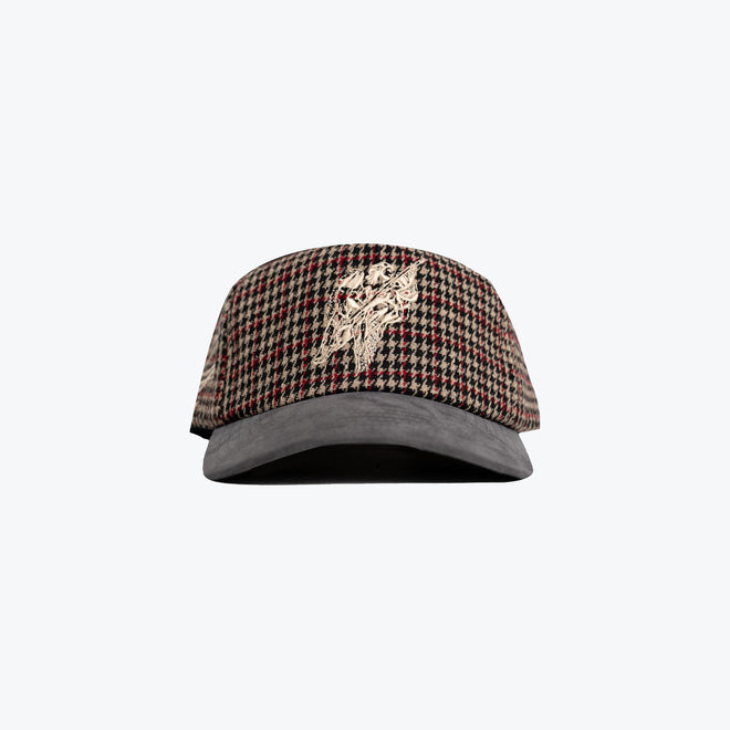 HOUNDSTOOTH ANGEL HAT - RED/CREAM