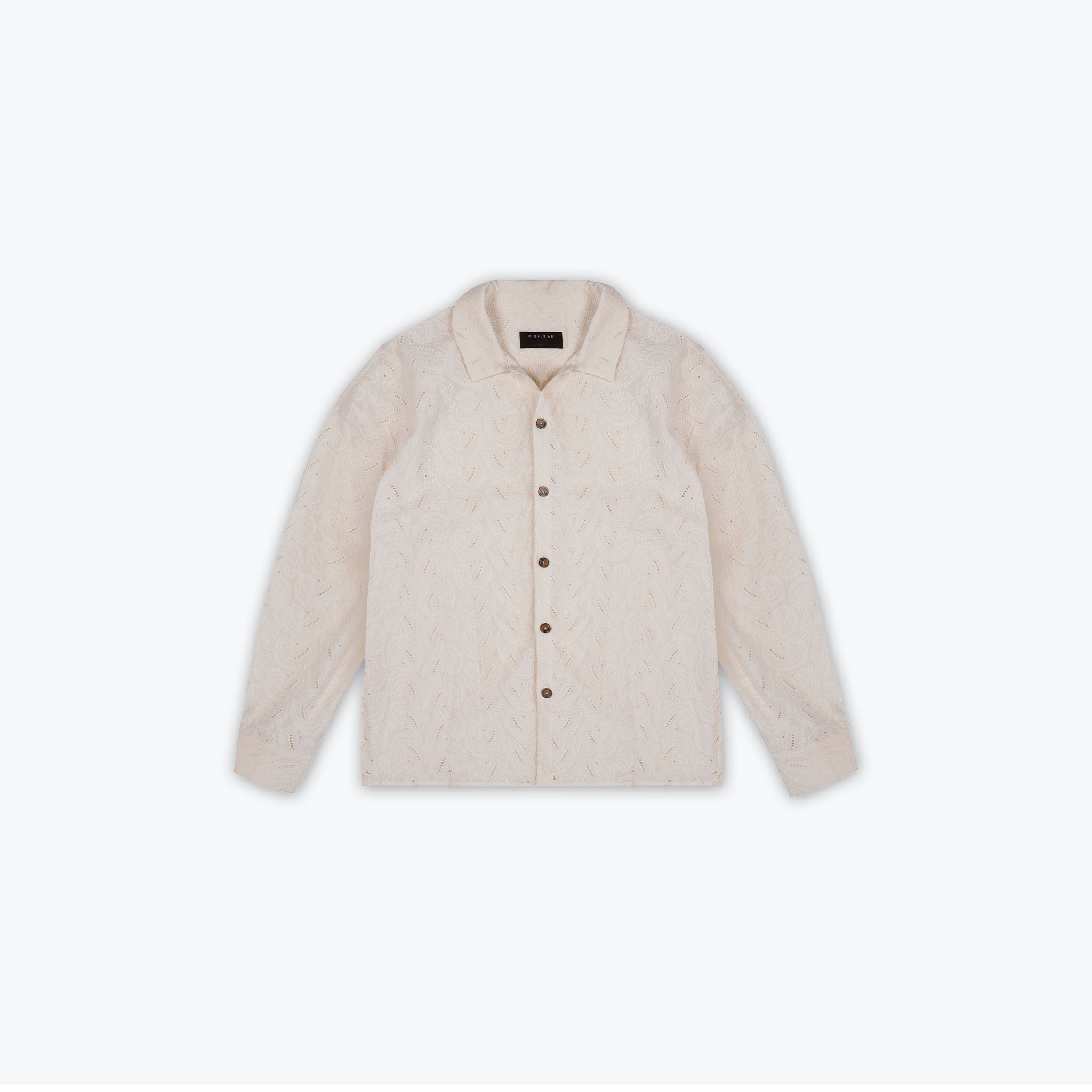 PAISLEY KNIT BUTTON UP - SAND
