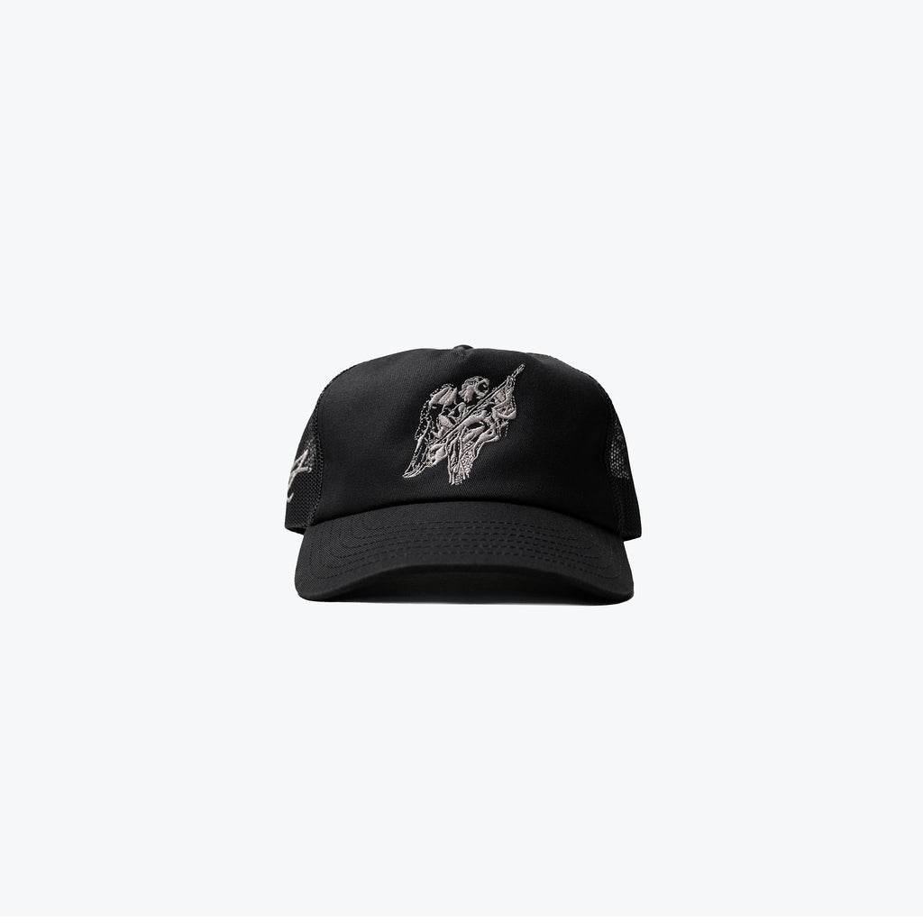 UNSTRUCTURED ANGEL TRUCKER HAT - BLACK