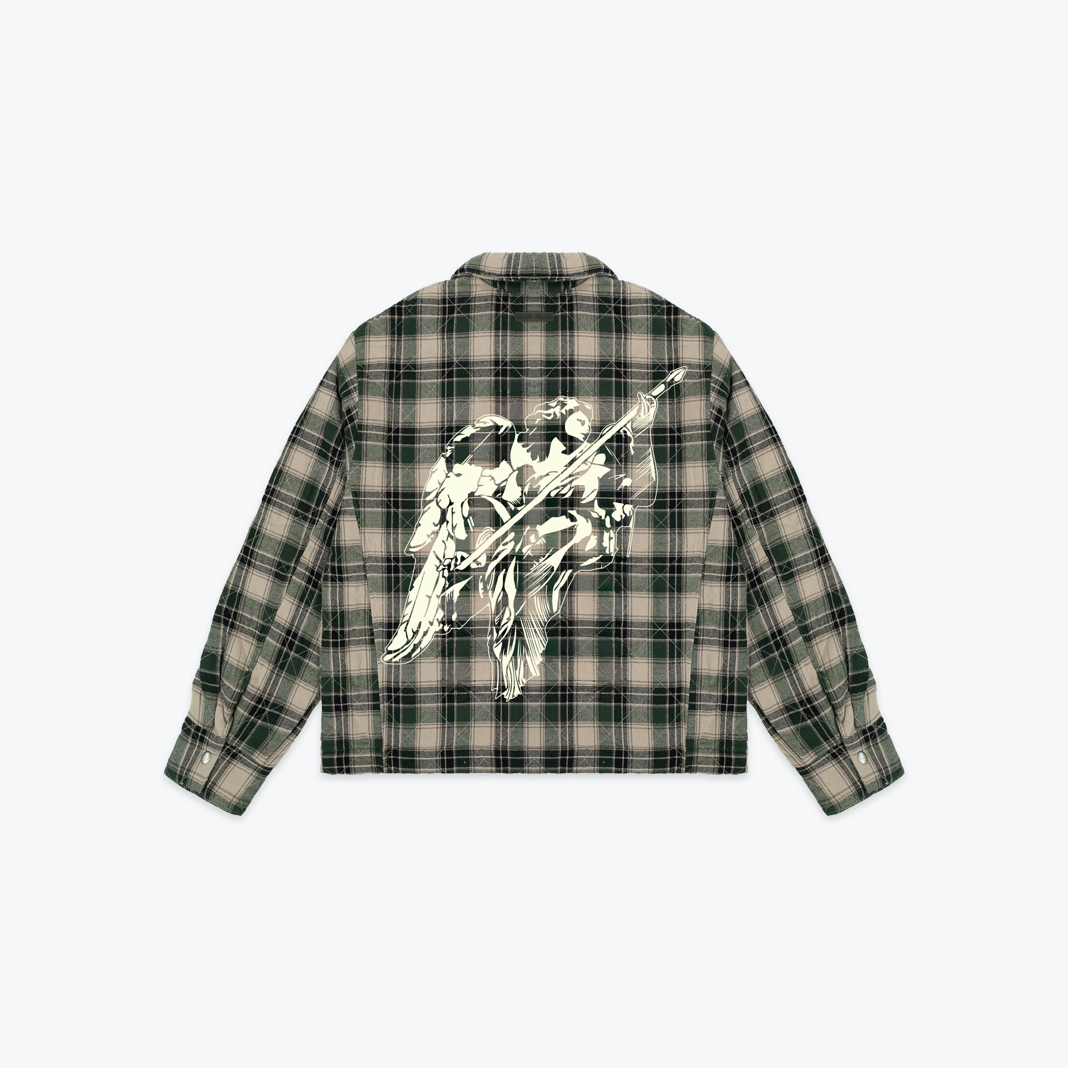 ANGEL FLANNEL JACKET - GREEN – RICHIE LE COLLECTION