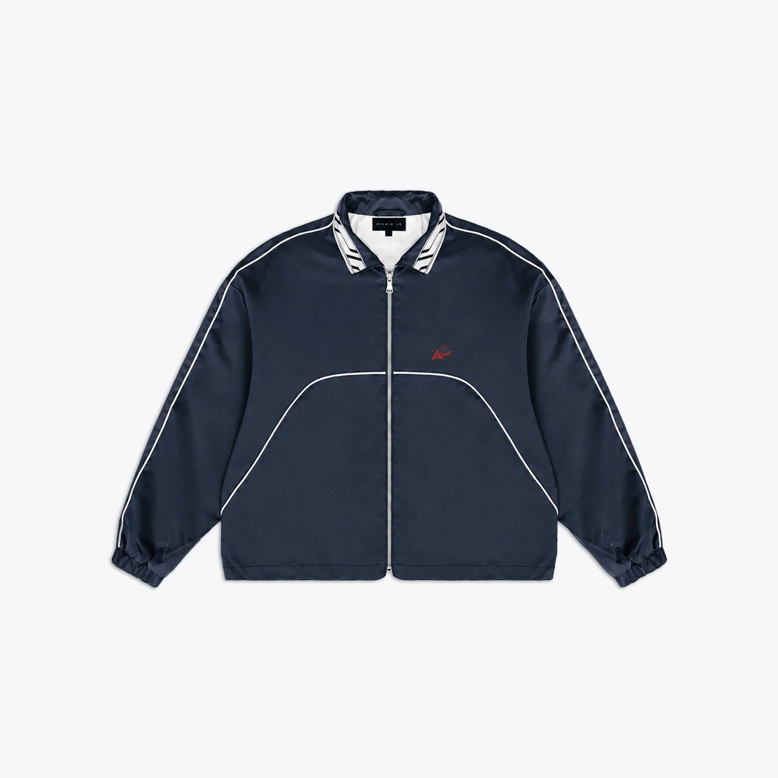 SIGNATURE SATIN JACKET - NAVY