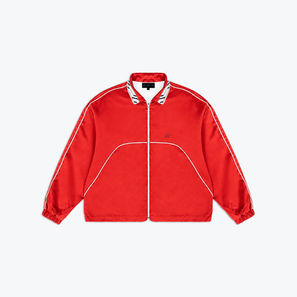SIGNATURE SATIN JACKET - RED