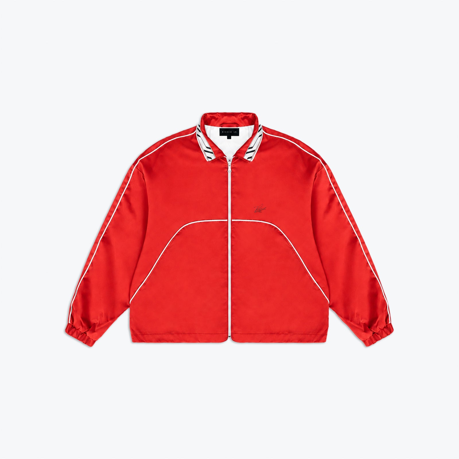 SIGNATURE SATIN JACKET - RED