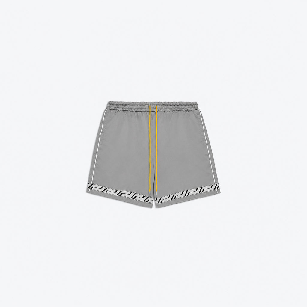 SIGNATURE SATIN SHORTS - PEWTER