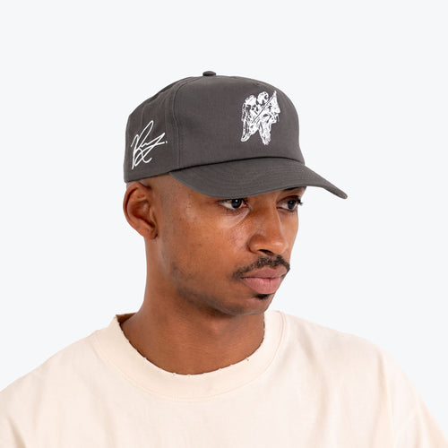 UNSTRUCTURED 5 PANEL ANGEL HAT - CHARCOAL GREY