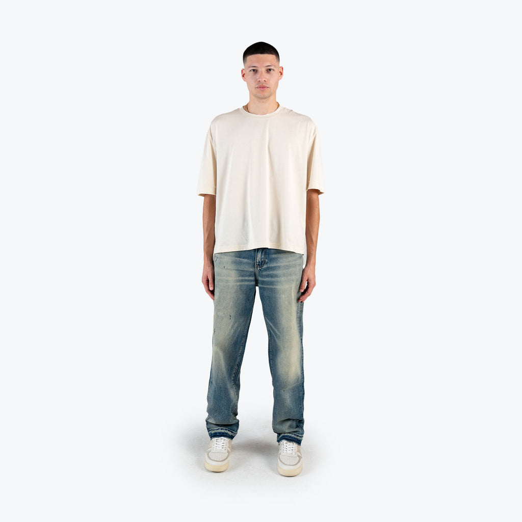 RELAXED DAILY DENIM - MID BLUE CREAM