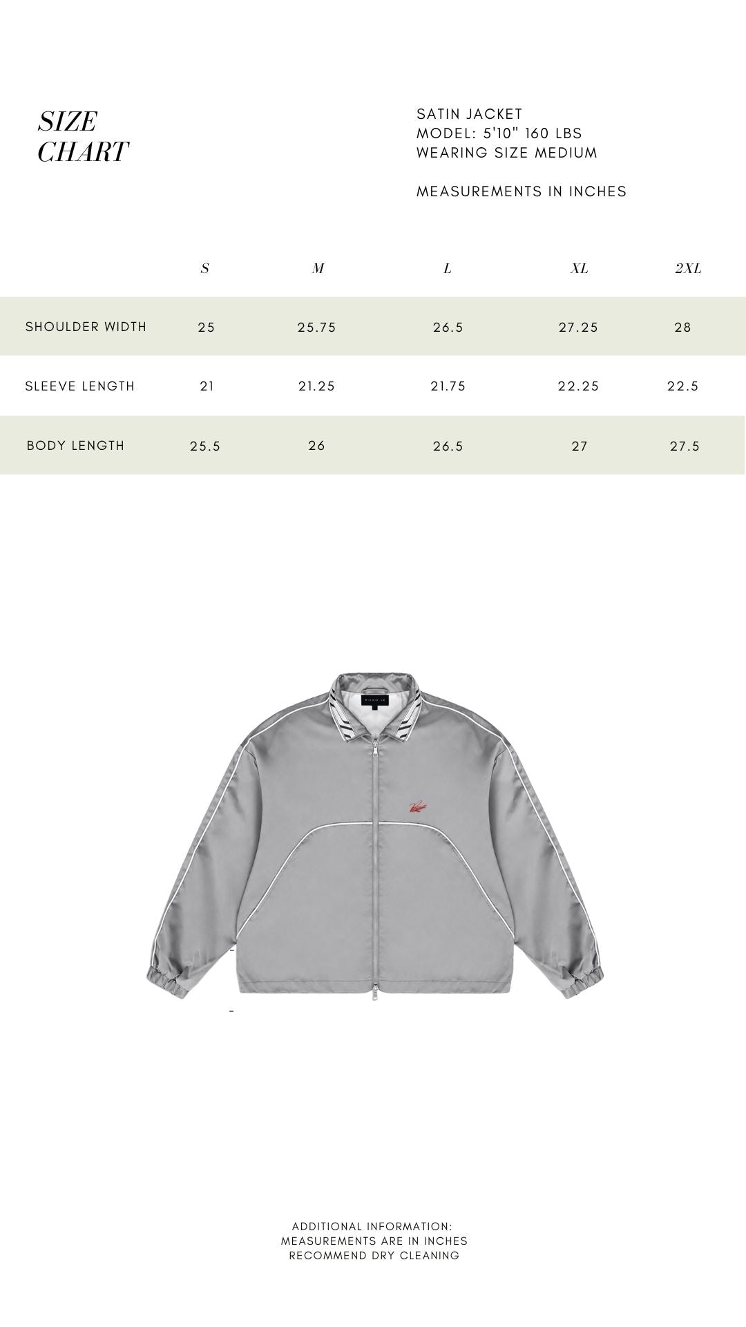 SIGNATURE SATIN JACKET - PEWTER