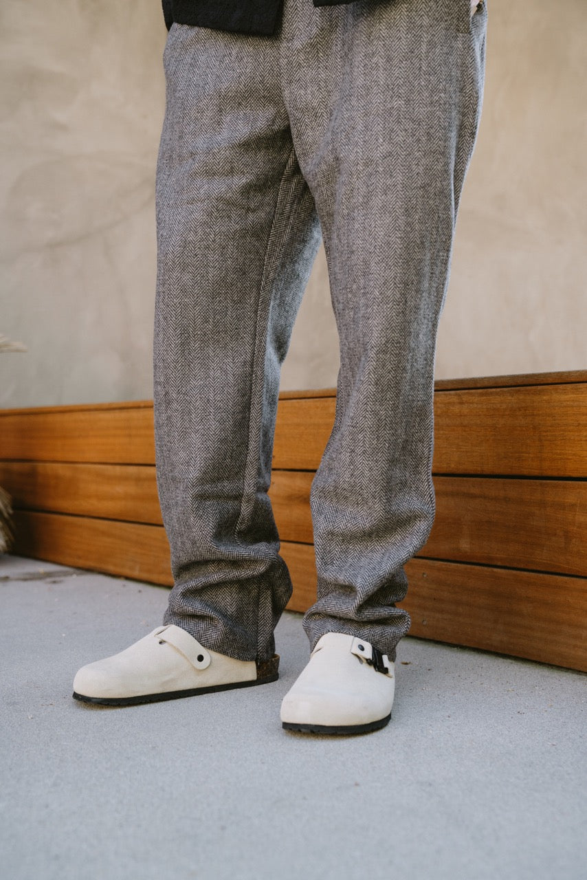 TWEED TROUSER PANT - CHARCOAL
