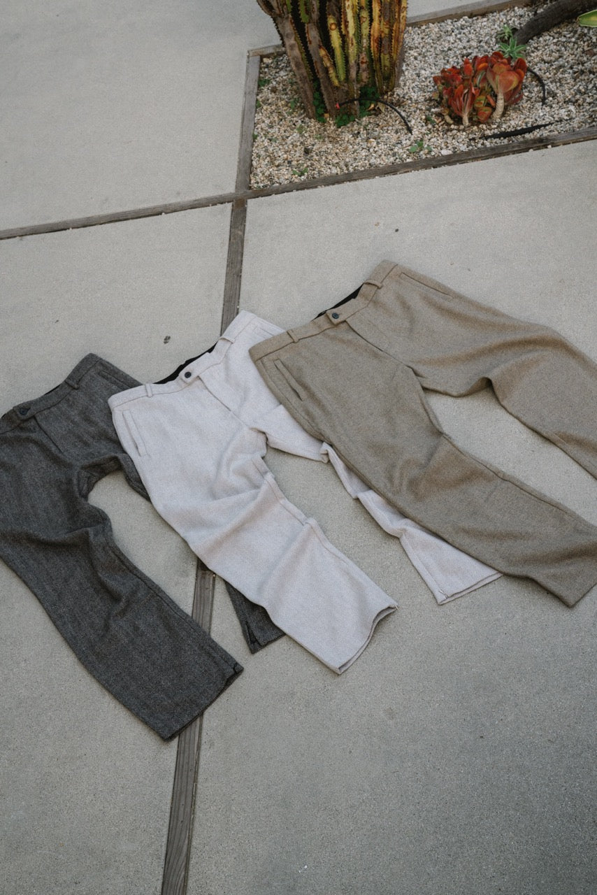 TWEED TROUSER PANT - CHARCOAL