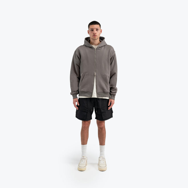 DOUBLE ZIP DAILY HOODIE - CHARCOAL