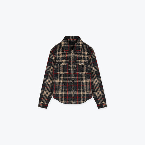 FLANNEL ZIP JACKET - CHARCOAL/RED