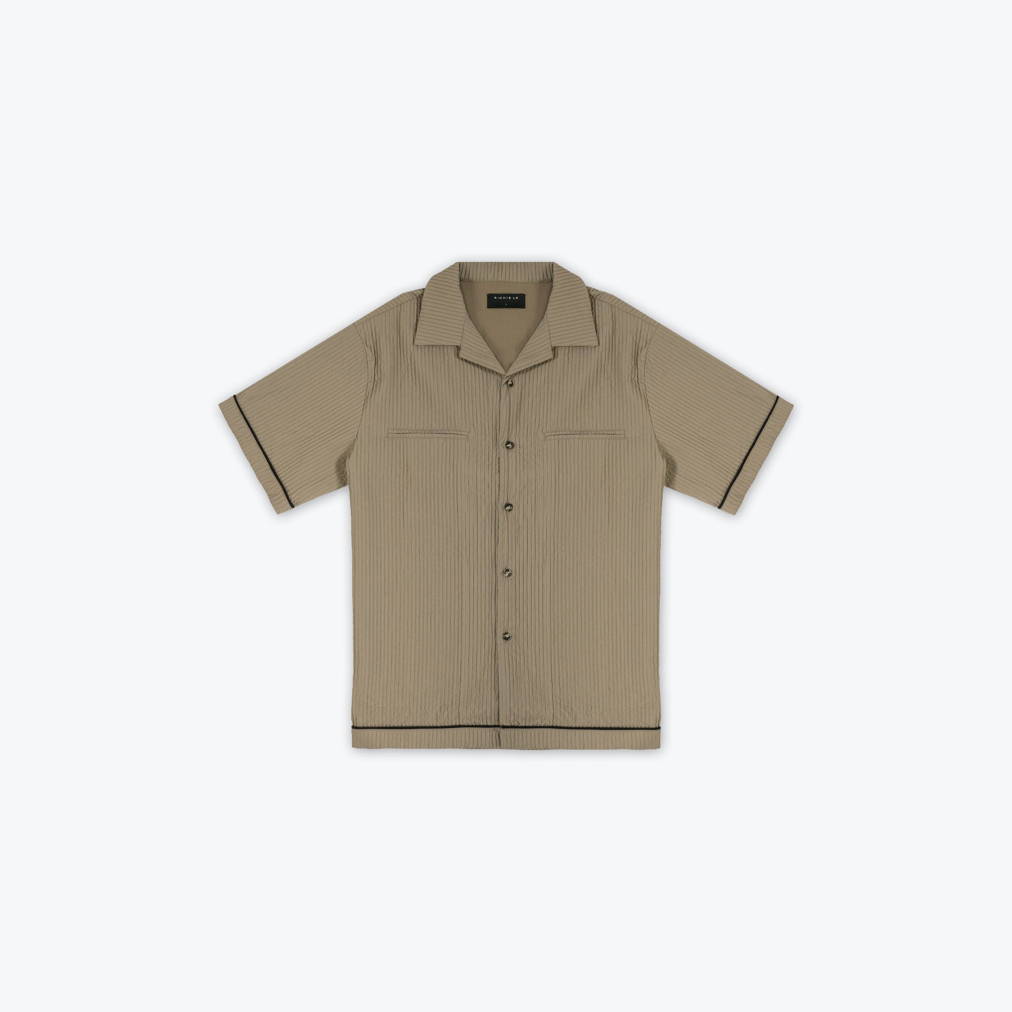 PLISSE BUTTON UP - OLIVE
