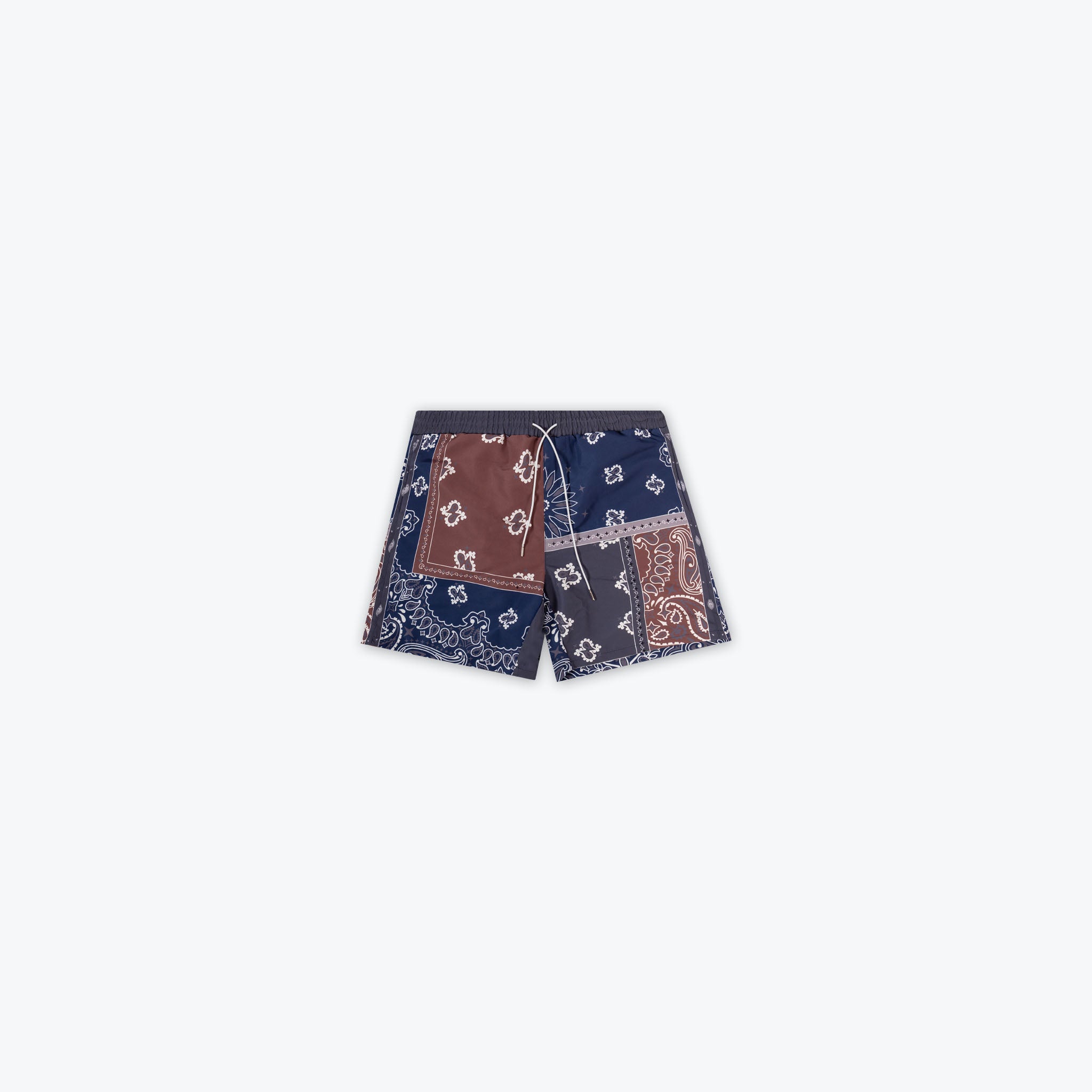 PATCHWORK NYLON PAISLEY SHORT - BLUE/MULTI – RICHIE LE COLLECTION