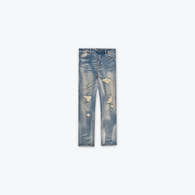 RELAXED DENIM - DISTRESSED BLUE