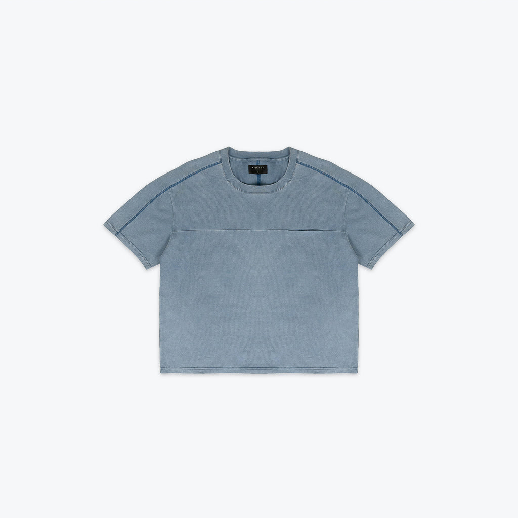 PREMIUM WASHED POCKET TEE - BLUE