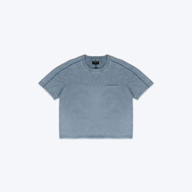 PREMIUM WASHED POCKET TEE - BLUE