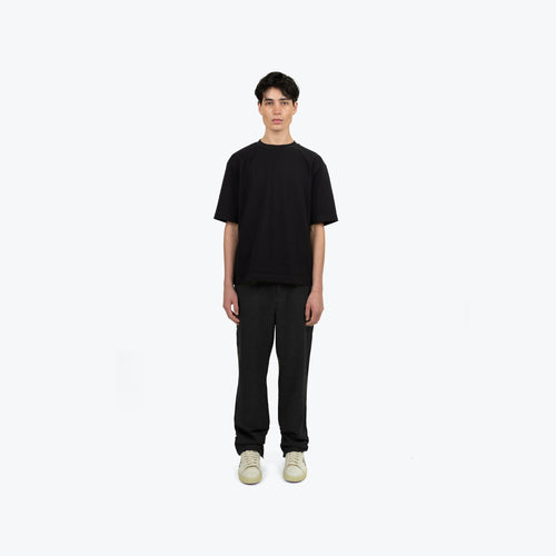 HERRINGBONE TWEED PANT - BLACK