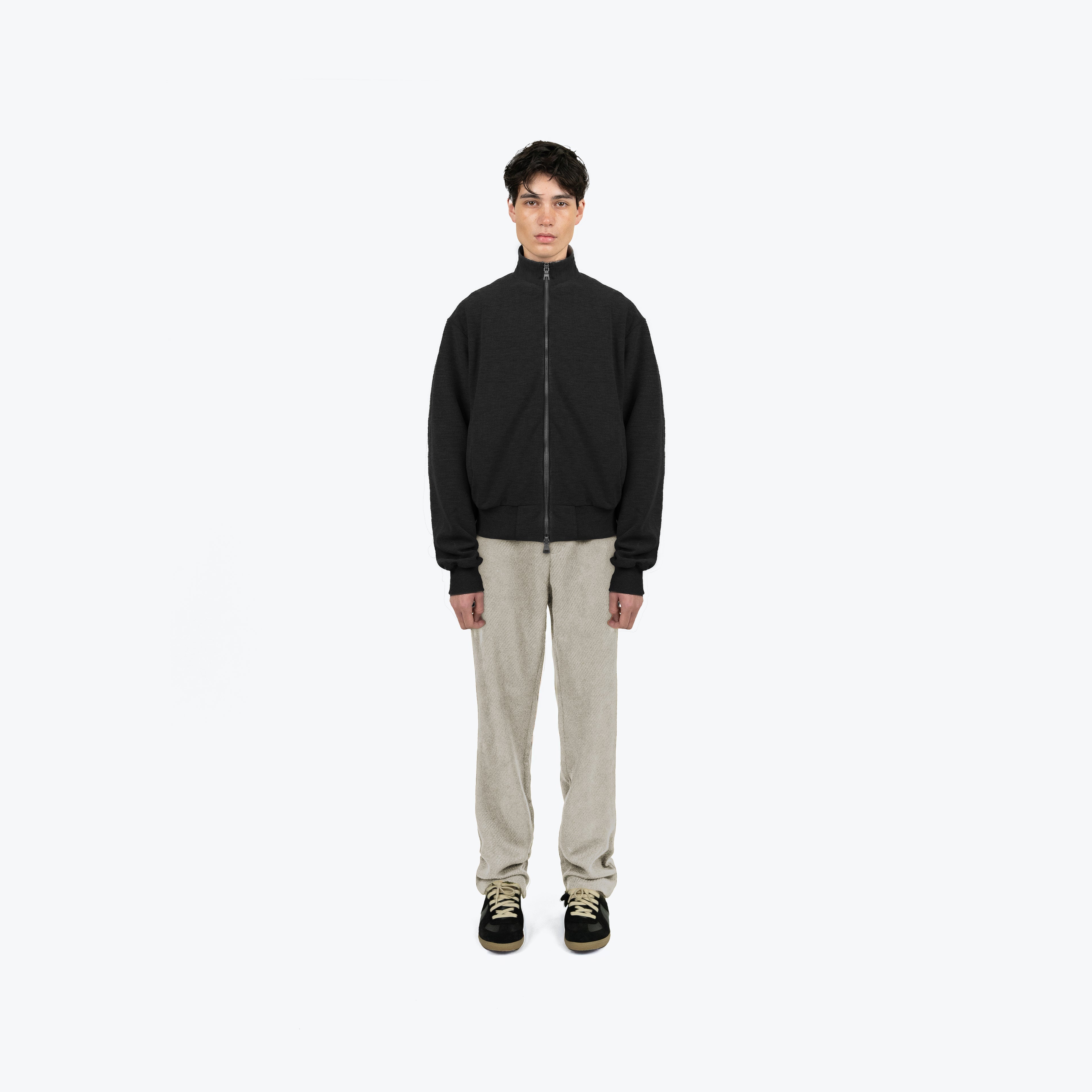 RL SIGNATURE KNIT ZIP UP - BLACK