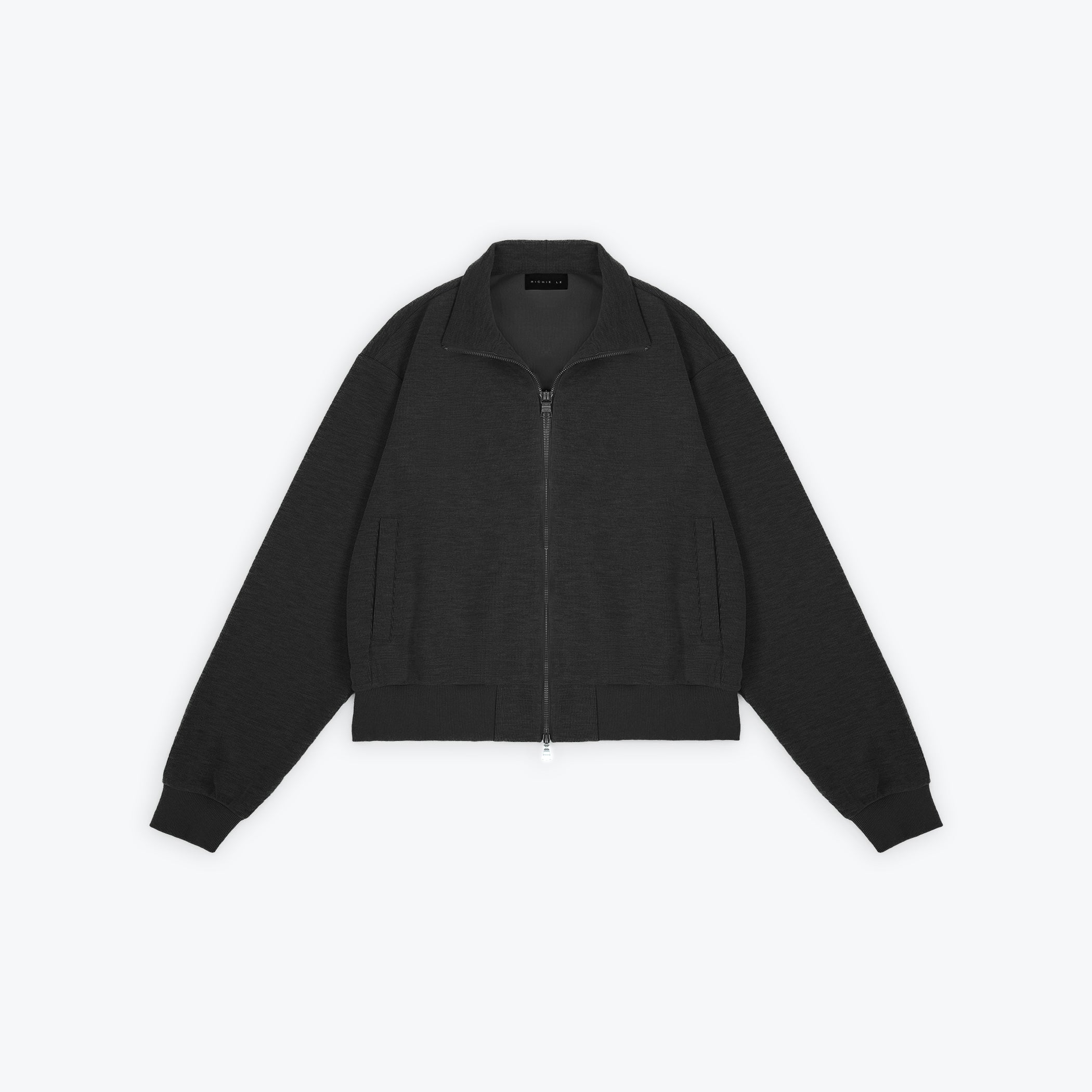 RL SIGNATURE KNIT ZIP UP - BLACK