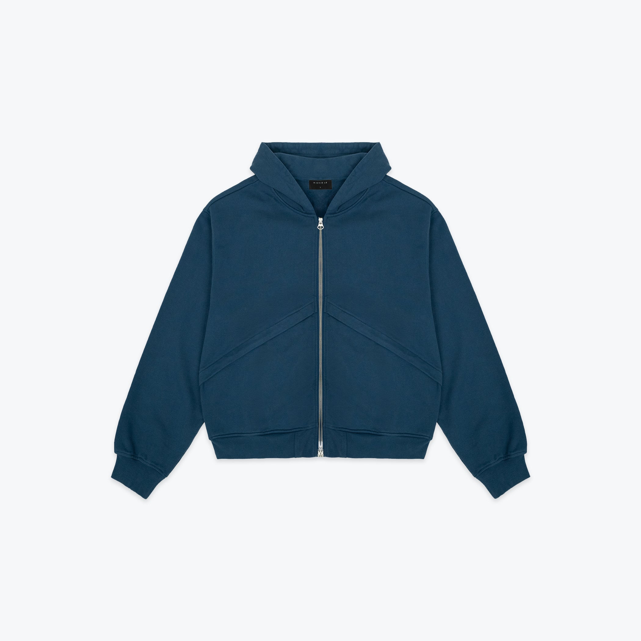 CHEVRON ZIP HOODIE - BLUE